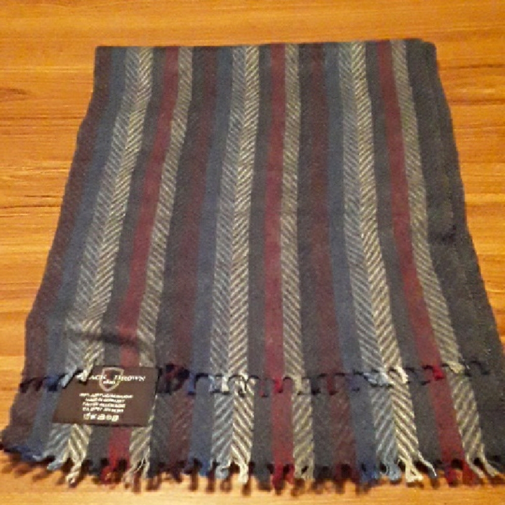 Black Brown 1826 Striped Scarf - Blue, Gray, Red